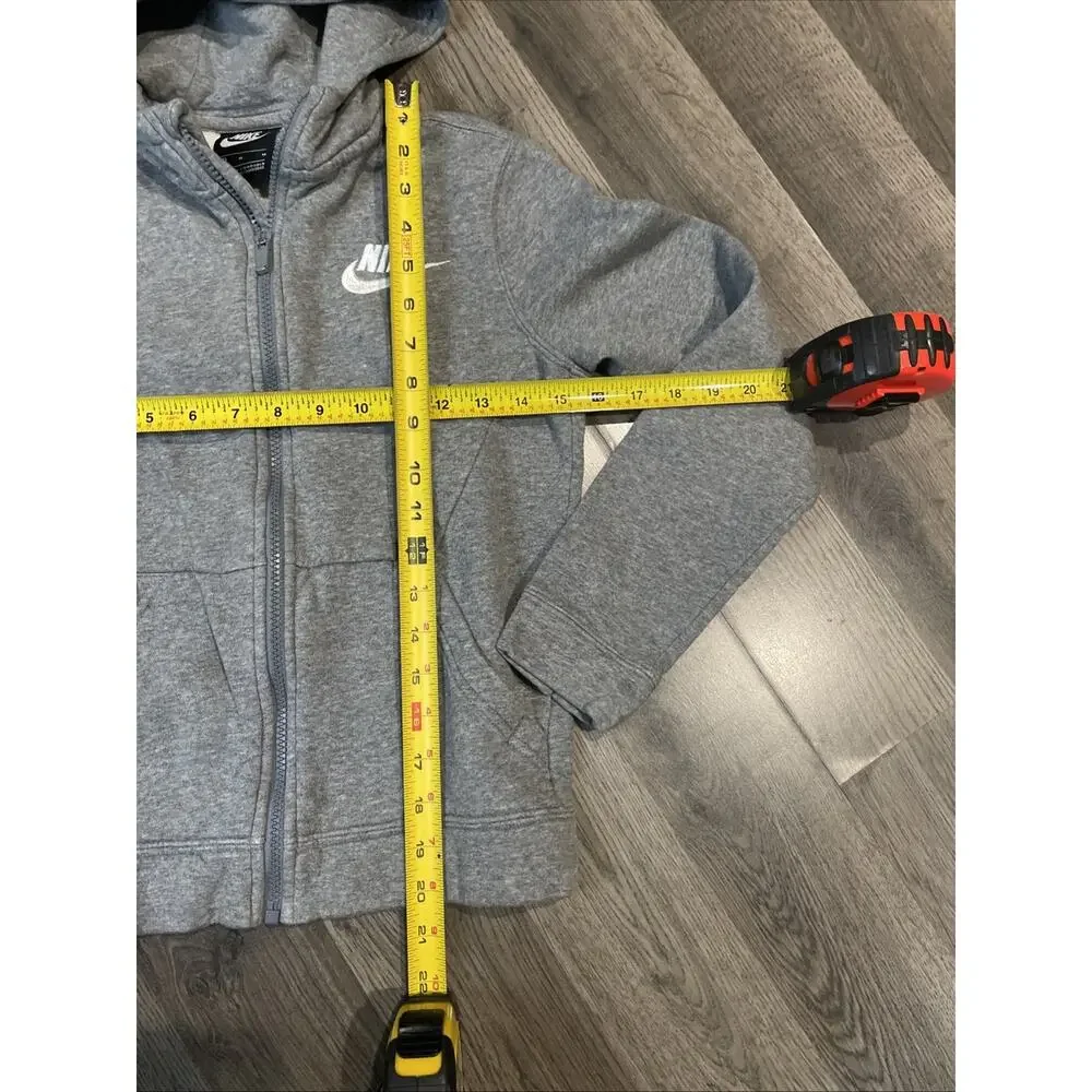 Nike Boys Sportswear Full Zip Gray Hoodie Sweatshirt Size Medium